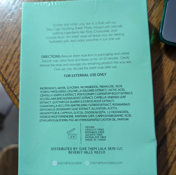 #Give them LaLa Skin Stay Calm Sheet Masks .85fl.oz. 25mL x4 - Picture 2 of 2